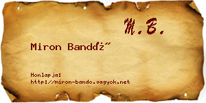 Miron Bandó névjegykártya